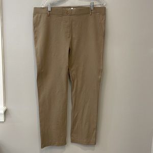 Betabrand Straight Leg Dress Pant Yoga Pant in Khaki Twill 2XL petite